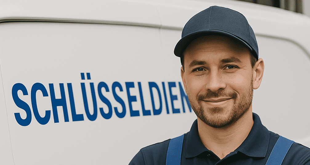 Mitarbeiter vom Schlüsseldienst Vohwinkel vor Firmenfahrzeug